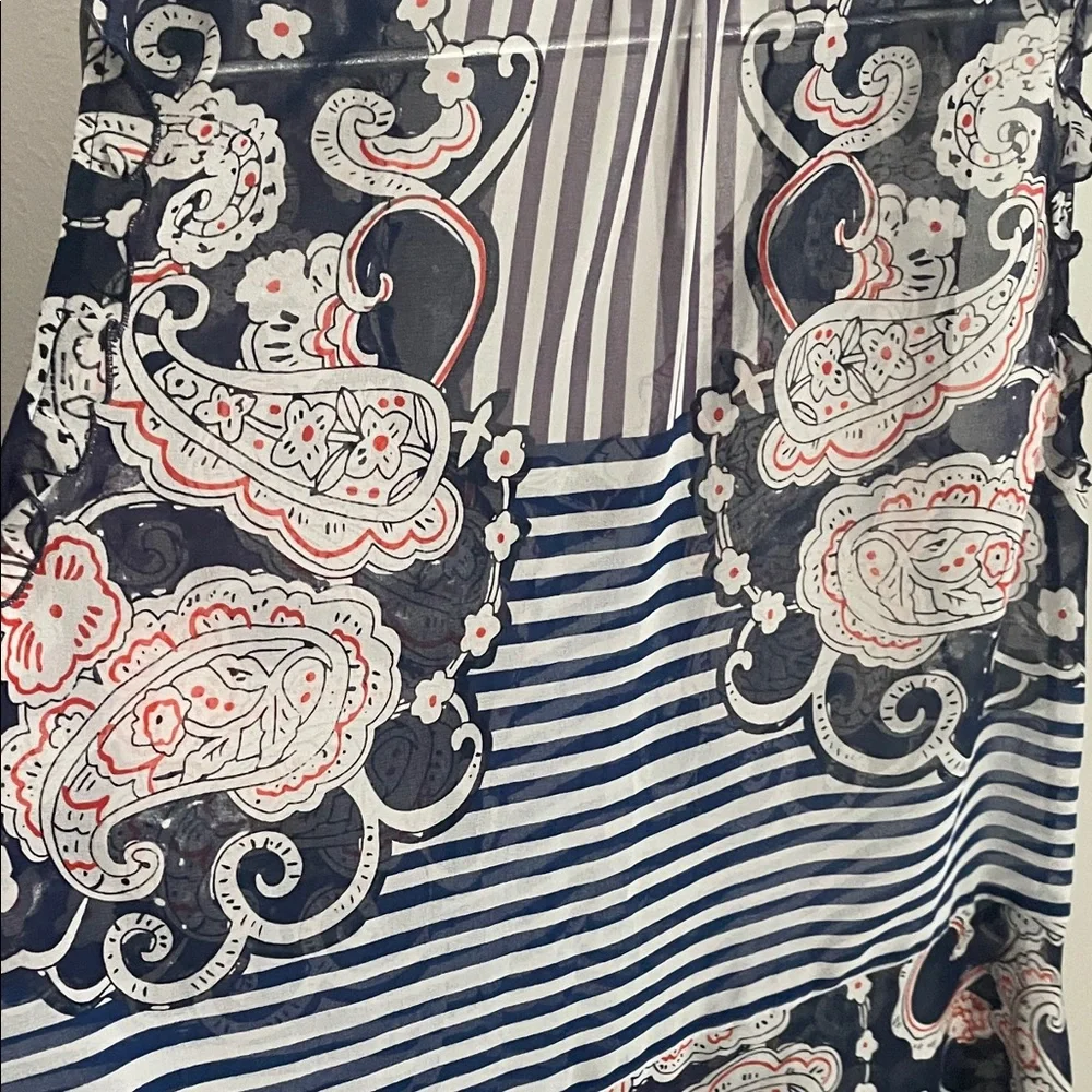 CAbi Blue and White Paisley Blouse - Picture 4 of 6